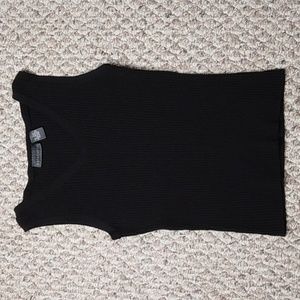 Stretchy black ribbed tank